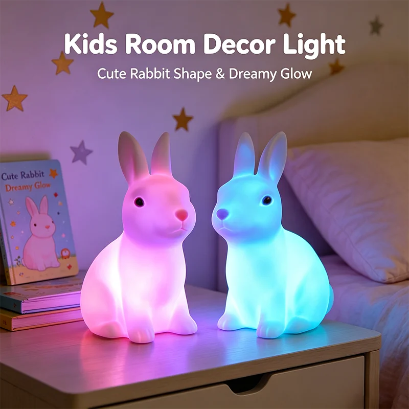 Hasen-Nachtlicht mit Farbwechsel – süße LED-Lampe für Kinder