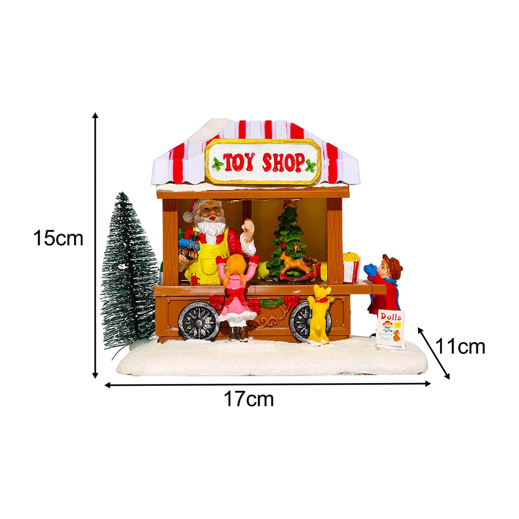 Weihnachten Musik Geschenk Box Home Dekoration Popcorn Szene Dorf Rotierenden Santa Statue Weihnachten Desktop Decor Weihnachten Kind Kind Geschenk