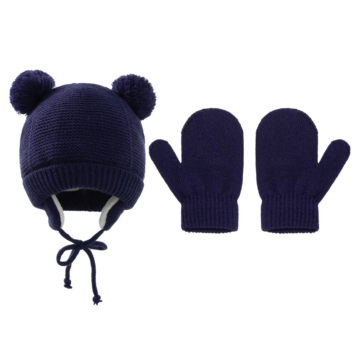 Winter-Babymütze für 0–12 Monate, Jungen und Mädchen, Zubehör, Strickmütze, Kindermütze, Fleece, warme Handschuhe, dicke Winterohr-Kindermütze, Babymütze