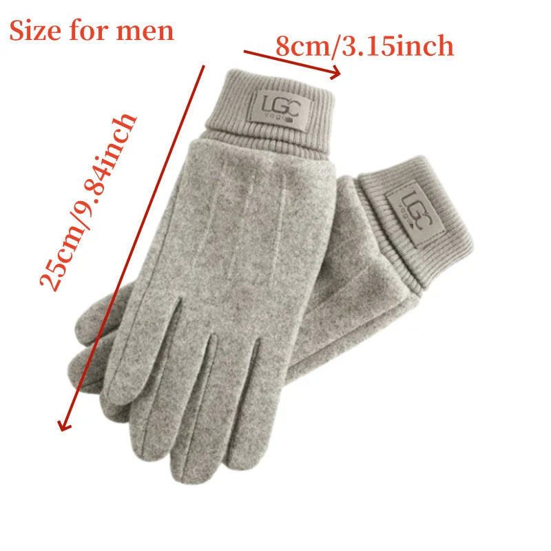 Winter-Kaschmirhandschuhe für Damen, warme Touchscreen-Handschuhe, Herrenhandschuhe, Outdoor-Kälteschutz, Radfahren, dicke Vollfinger-Fäustlinge