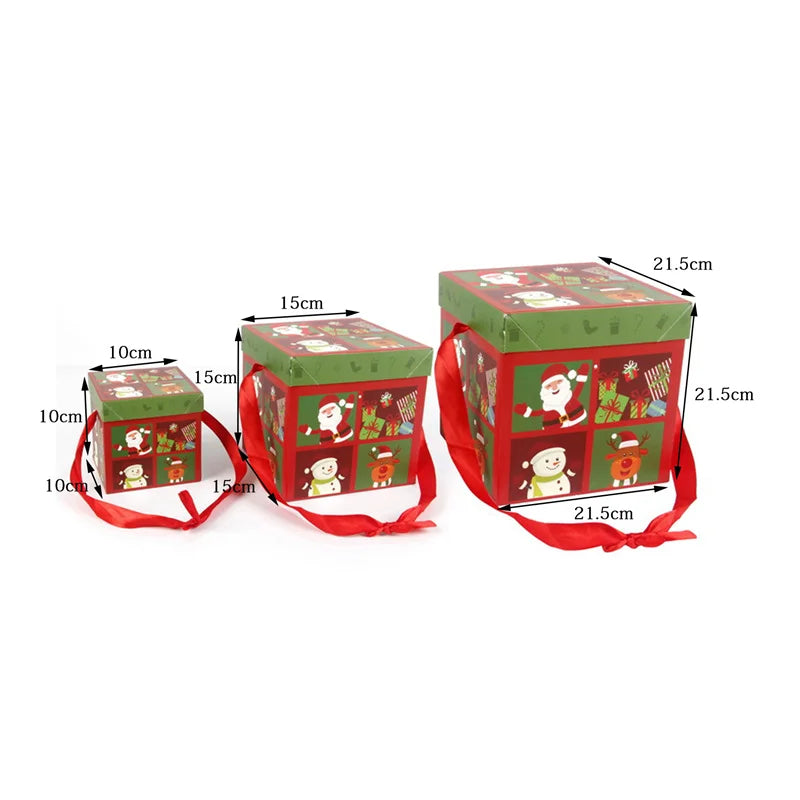 Weihnachtsgeschenkboxen, Geschenkverpackung, Frohe Weihnachten, Dekorative Kartons für Weihnachten, Heimparty-Dekoration, Neujahr, Süßigkeitenbox, Etui