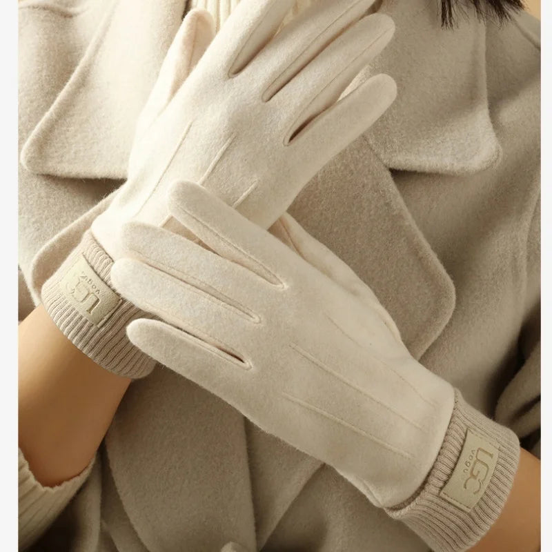Winter-Kaschmirhandschuhe für Damen, warme Touchscreen-Handschuhe, Herrenhandschuhe, Outdoor-Kälteschutz, Radfahren, dicke Vollfinger-Fäustlinge