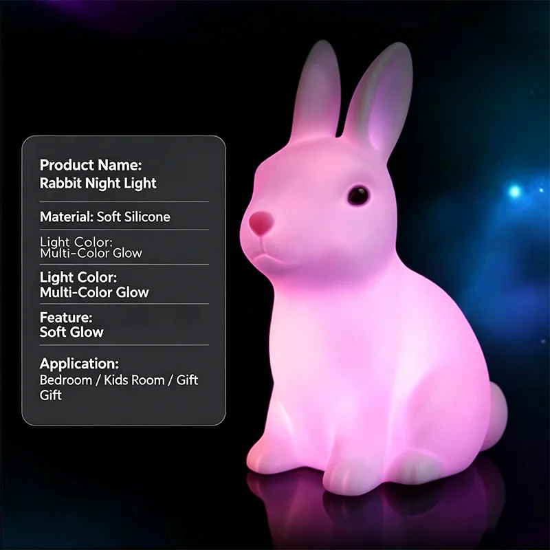 Hasen-Nachtlicht mit Farbwechsel – süße LED-Lampe für Kinder