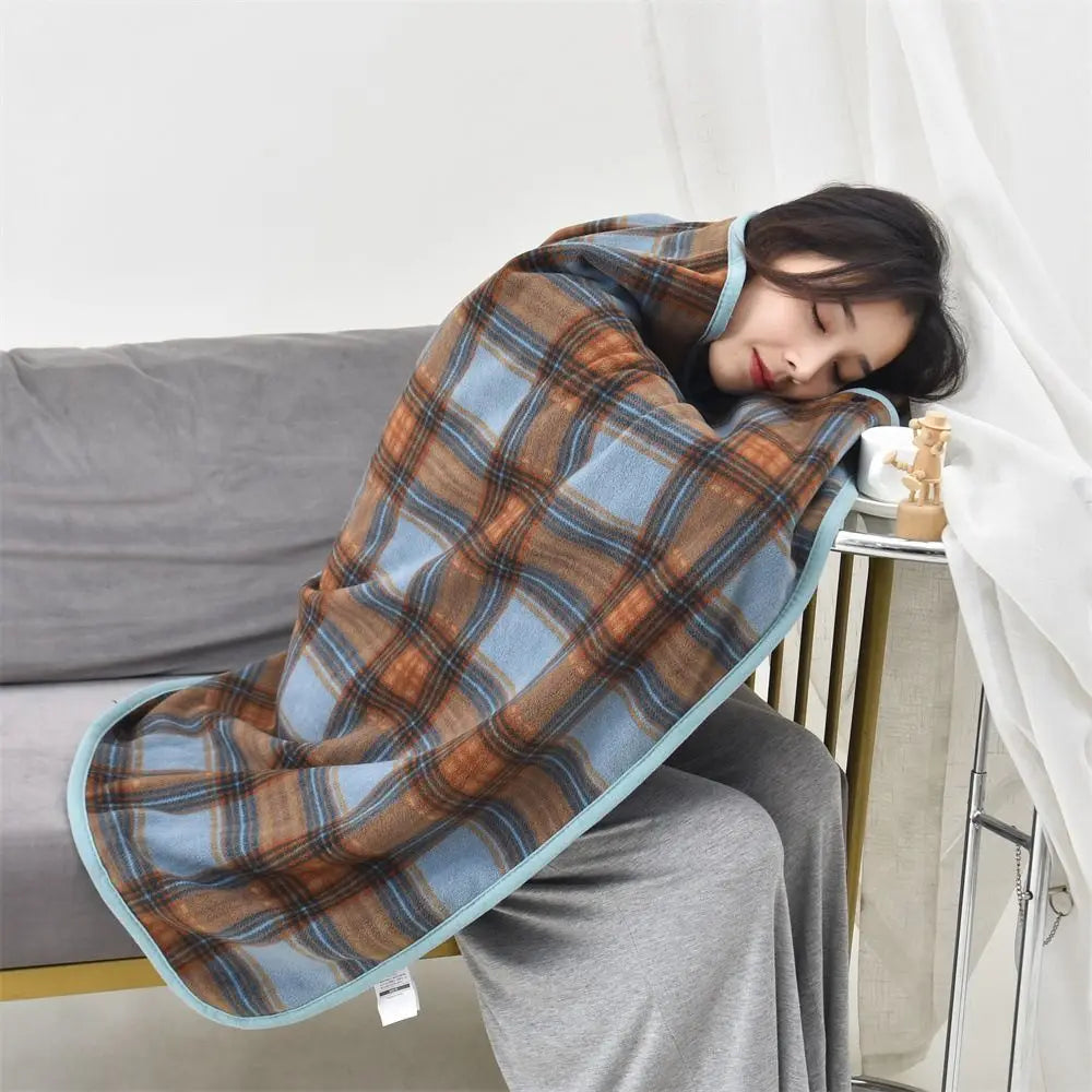 Lazy Plaid Tragbare Decke verdicken weiche lässige Bürodecke mit Knopf warme Home Schal Decke Winter