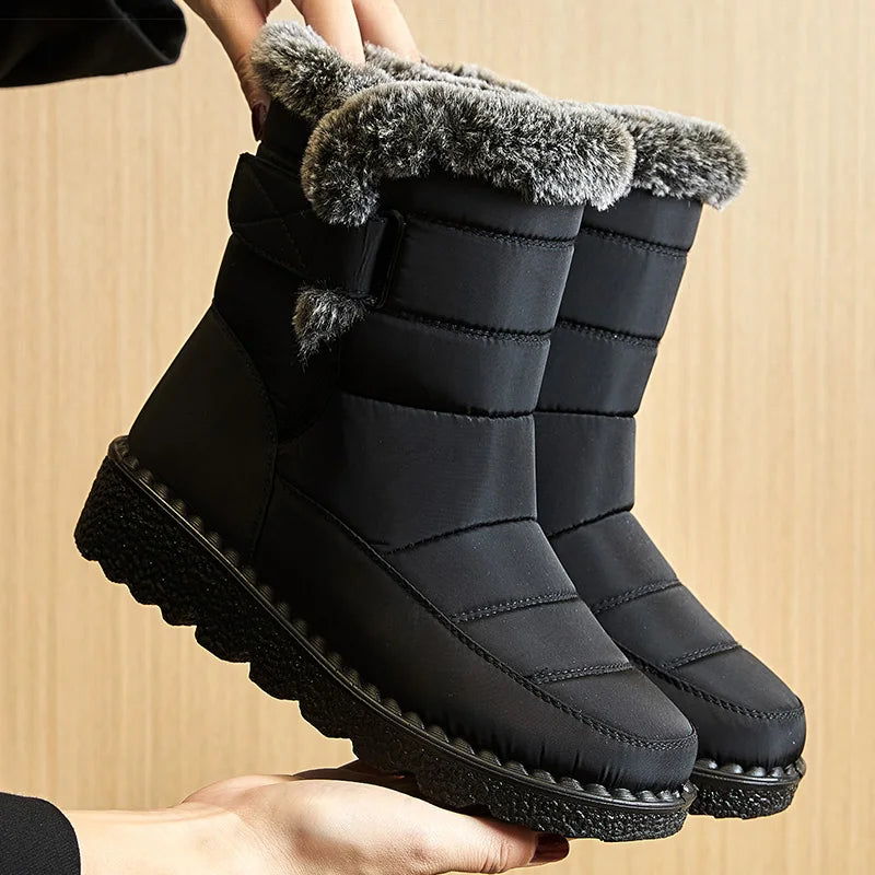 Frauen Stiefel 2025, Trend Winter Schuhe Für Frauen Winter Stiefel Knöchel Low Heels Botas Mujer Wasserdichte Schnee Stiefel Mit Pelz schuhe
