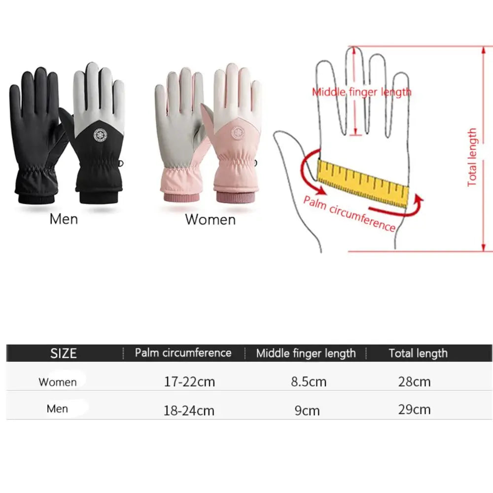 Winter Paar Ski Handschuhe Verdickte Thermo Handschuhe Einstellbare Schließen Nicht-slip Touchscreen Handschuhe Wasserdicht Kälte-beweis