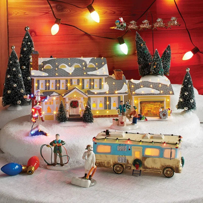 Weihnachten Schneehäuse Glow Craft Schneemann Garten Ornament mit Musik Home Decora Land Harz Ornament Roman Weihnachten Kind Geschenk