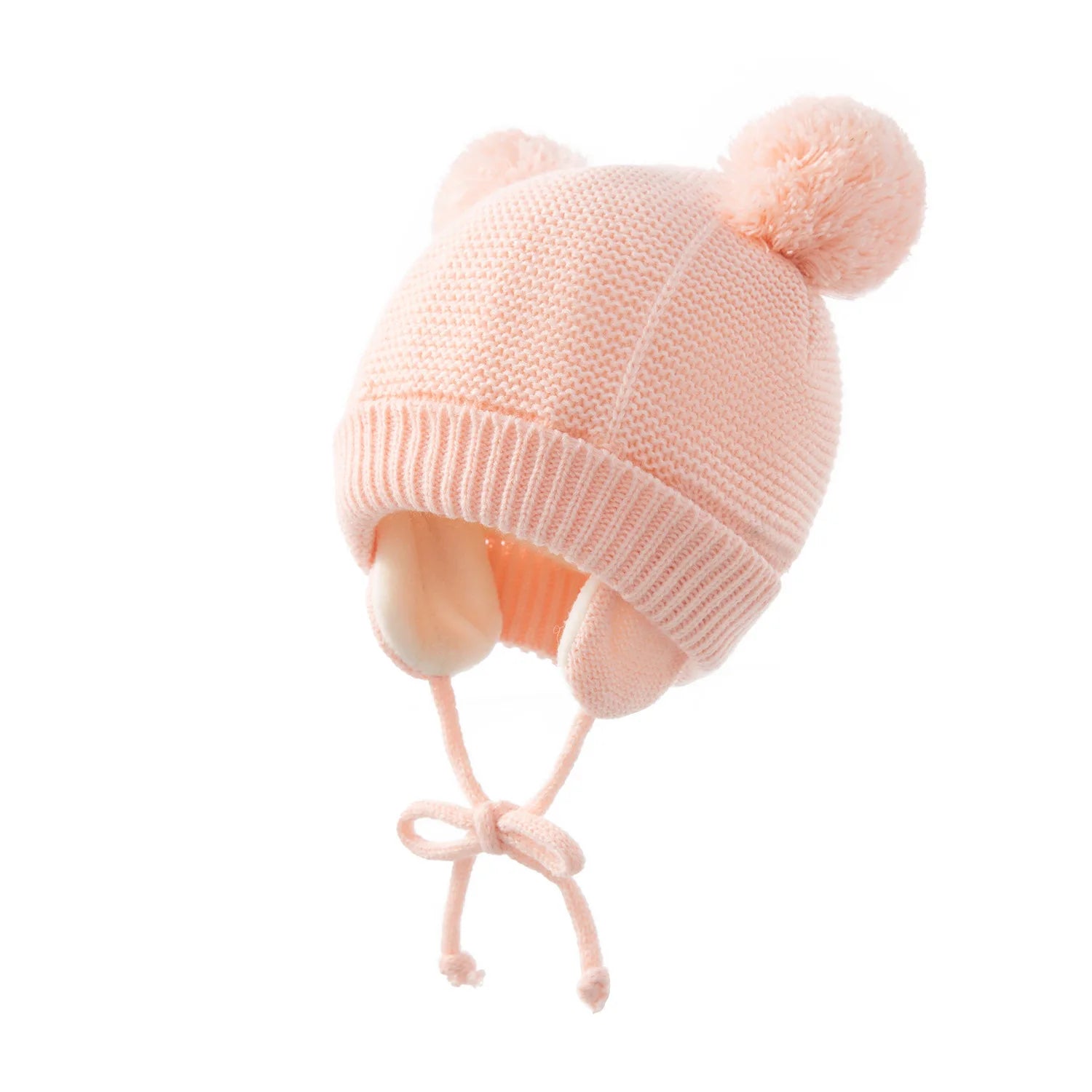 Winter-Babymütze für 0–12 Monate, Jungen und Mädchen, Zubehör, Strickmütze, Kindermütze, Fleece, warme Handschuhe, dicke Winterohr-Kindermütze, Babymütze