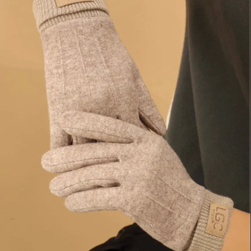 Winter-Kaschmirhandschuhe für Damen, warme Touchscreen-Handschuhe, Herrenhandschuhe, Outdoor-Kälteschutz, Radfahren, dicke Vollfinger-Fäustlinge