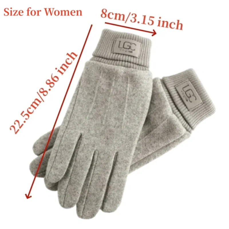 Winter-Kaschmirhandschuhe für Damen, warme Touchscreen-Handschuhe, Herrenhandschuhe, Outdoor-Kälteschutz, Radfahren, dicke Vollfinger-Fäustlinge