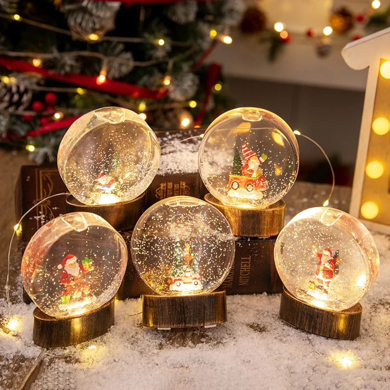 Weihnachtsdekorationen: Beleuchtete Kristallkugeln, Nachtlichter, Windlichter und kreative Weihnachtsgeschenke