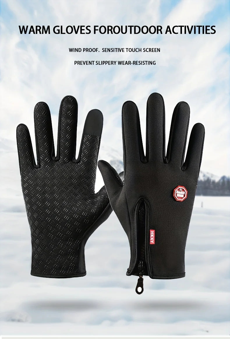 Winterhandschuhe für Männer und Frauen, Touchscreen, warm, Outdoor, Radfahren, Fahren, Motorrad, kalte Handschuhe, winddicht, rutschfeste Handschuhe