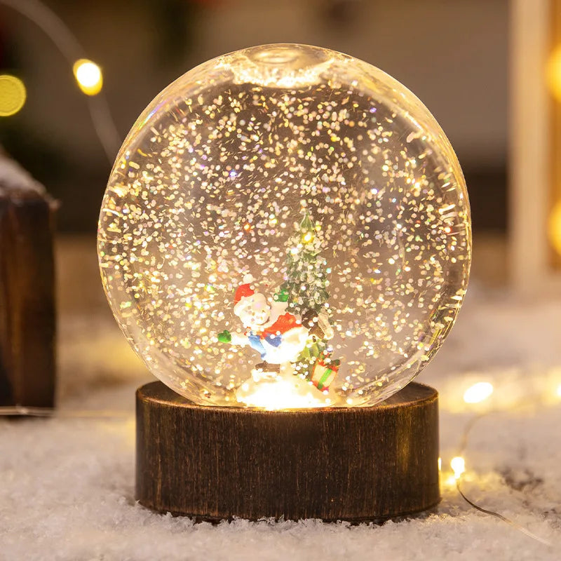 Weihnachtsdekorationen: Beleuchtete Kristallkugeln, Nachtlichter, Windlichter und kreative Weihnachtsgeschenke