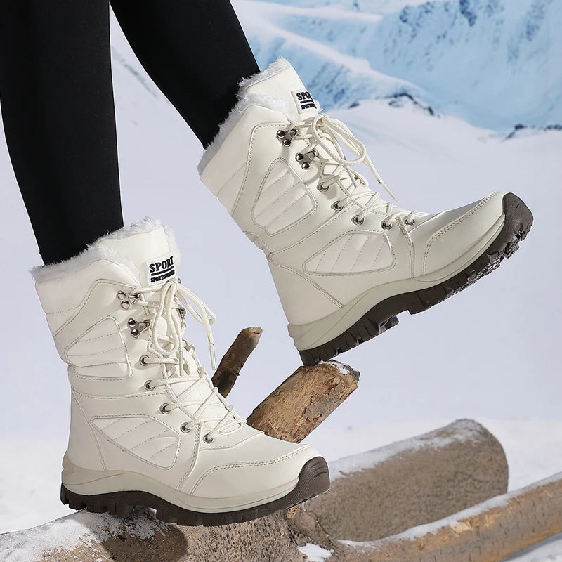 Winter Frauen Schnee Boot High-top Wasserdichte Stiefeletten Damen Dicke Plus Warme Schnee Wandern Stiefel Outdoor Baumwolle Schuhe turnschuhe