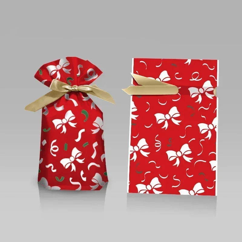 Weihnachtliche Geschenktüte Weihnachtsdekoration für Zuhause Schneeflocken-Geschenktasche Weihnachtsverpackungshalter Neujahr