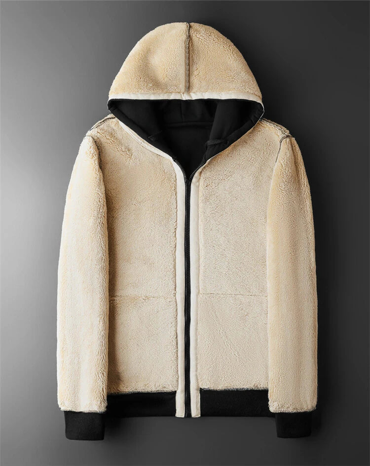 Winter Lammwolle Mäntel Verdicken Warme Jacken Lange Sleeve Zipper Hoodies Casual Sport Fleece Schwarz Mantel Mit Kapuze Männer Frauen Jacke