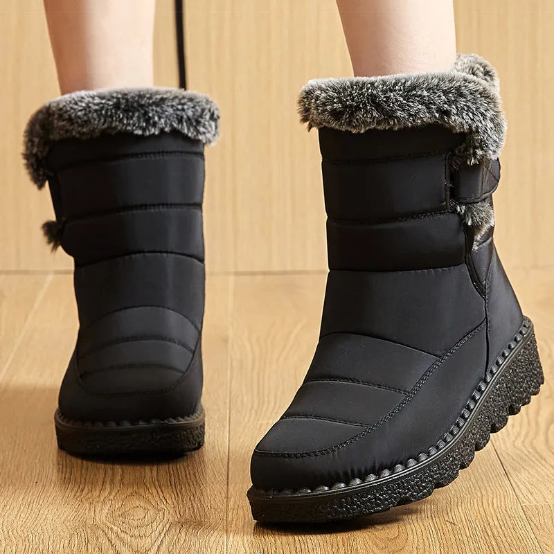 Frauen Stiefel 2025, Trend Winter Schuhe Für Frauen Winter Stiefel Knöchel Low Heels Botas Mujer Wasserdichte Schnee Stiefel Mit Pelz schuhe