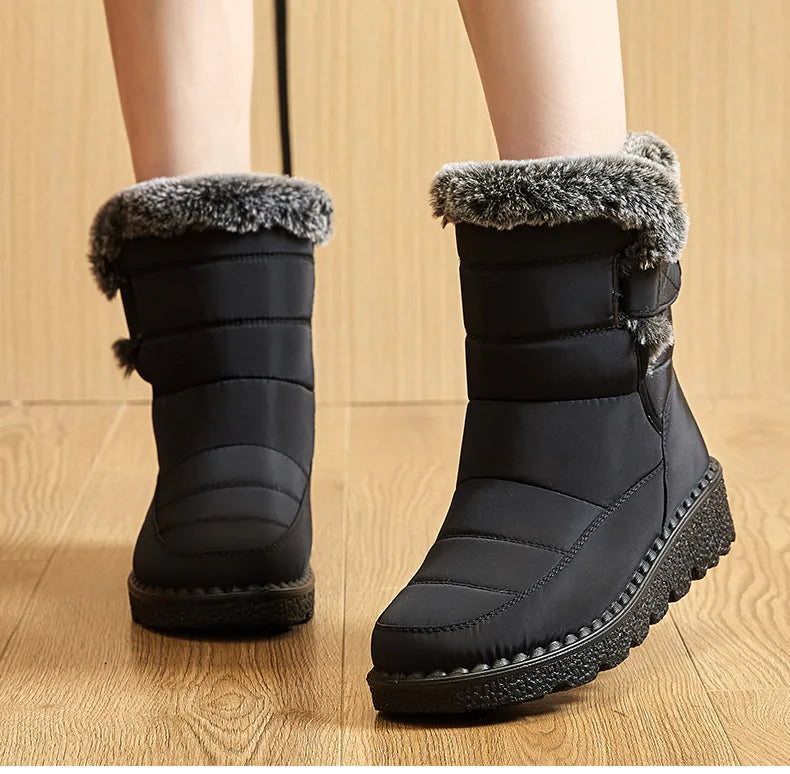 Frauen Stiefel 2025, Trend Winter Schuhe Für Frauen Winter Stiefel Knöchel Low Heels Botas Mujer Wasserdichte Schnee Stiefel Mit Pelz schuhe