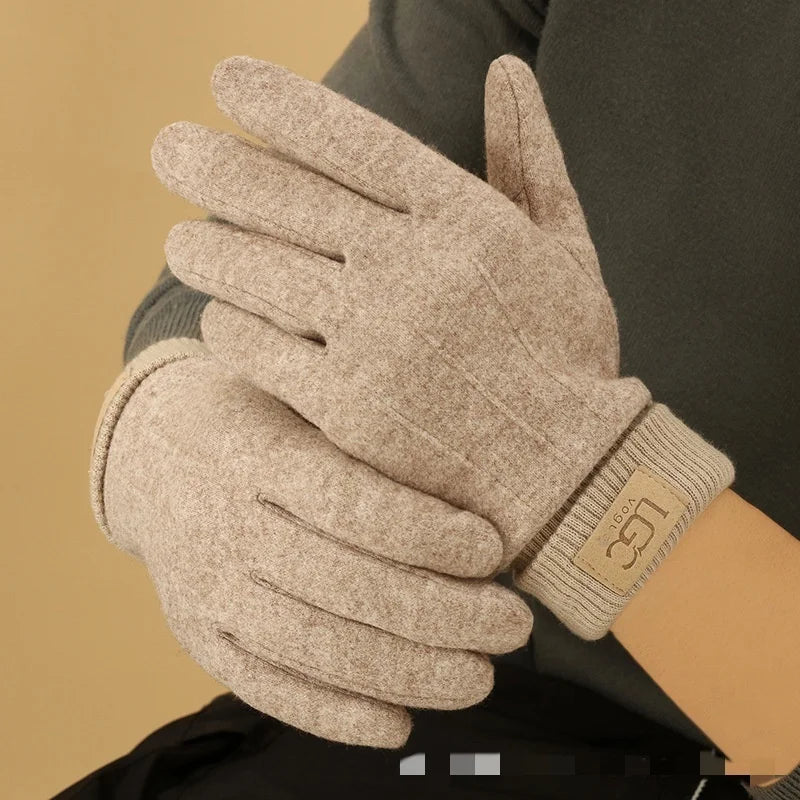 Winter-Kaschmirhandschuhe für Damen, warme Touchscreen-Handschuhe, Herrenhandschuhe, Outdoor-Kälteschutz, Radfahren, dicke Vollfinger-Fäustlinge