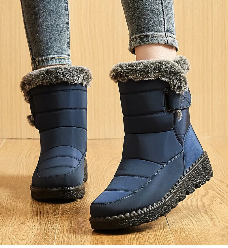 Frauen Stiefel 2025, Trend Winter Schuhe Für Frauen Winter Stiefel Knöchel Low Heels Botas Mujer Wasserdichte Schnee Stiefel Mit Pelz schuhe