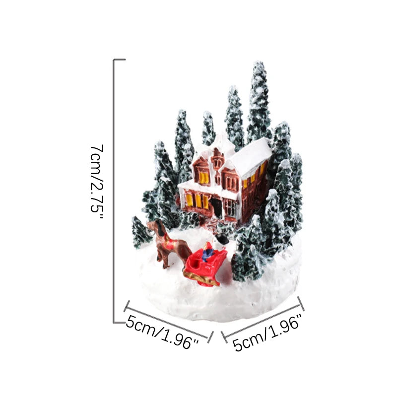 Weihnachten LED Licht Ornamente Santa Castle Schnee Haus Leuchtende Handwerk 2024 Neue Jahr Kind Geschenk Weihnachten Party Home Decor