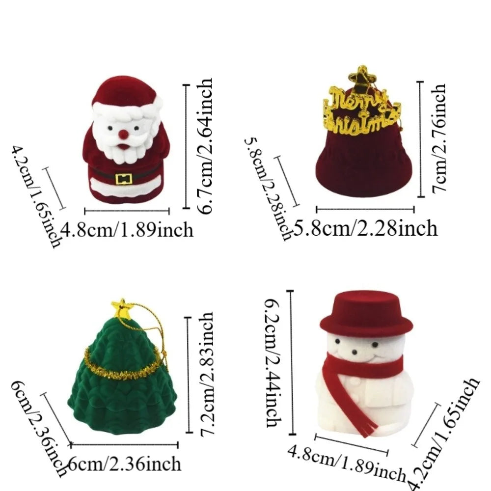 Weihnachten Glocke Weihnachten Schmuck Box Schneemann Hochzeit Weihnachten Baum Ornament Anti-kollision Strömten Santa Claus Ringe Box Geschenke