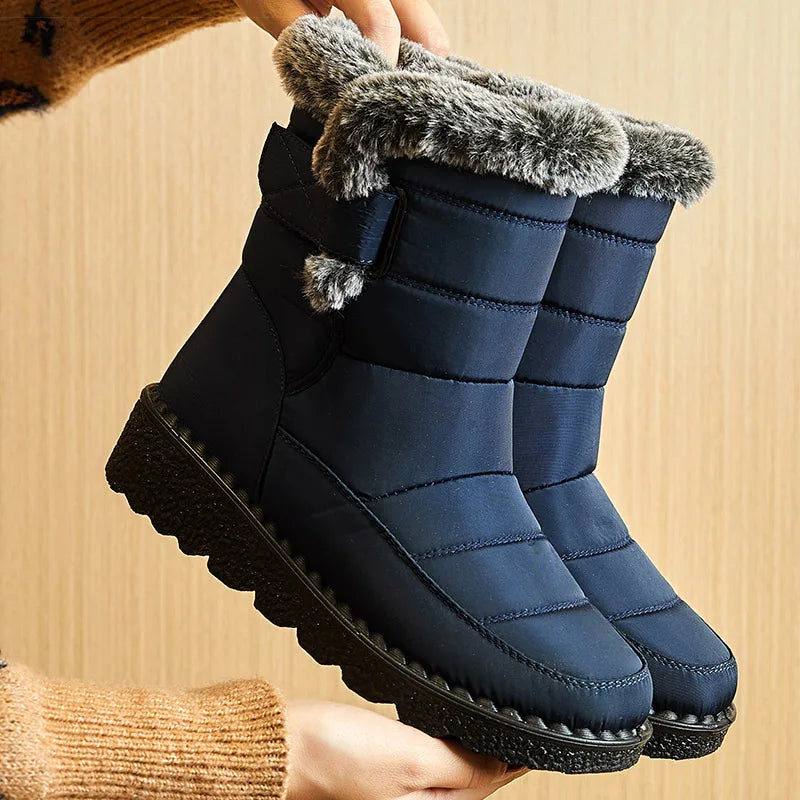 Frauen Stiefel 2025, Trend Winter Schuhe Für Frauen Winter Stiefel Knöchel Low Heels Botas Mujer Wasserdichte Schnee Stiefel Mit Pelz schuhe