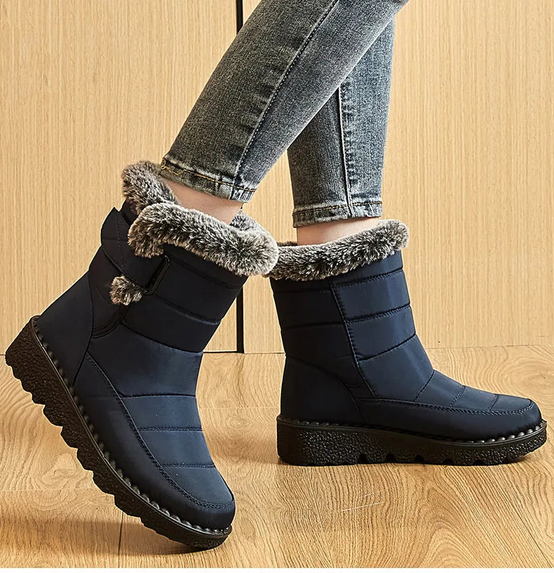 Frauen Stiefel 2025, Trend Winter Schuhe Für Frauen Winter Stiefel Knöchel Low Heels Botas Mujer Wasserdichte Schnee Stiefel Mit Pelz schuhe